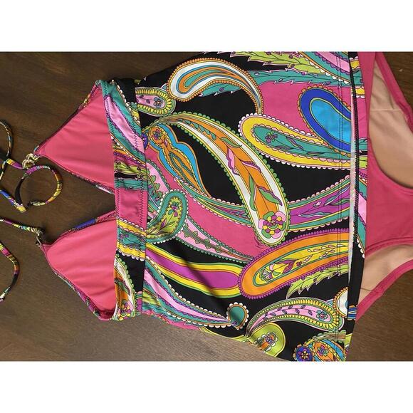 Trina Turk Colorful Swim Top - Halter Style, Size M - Picture 4 of 6
